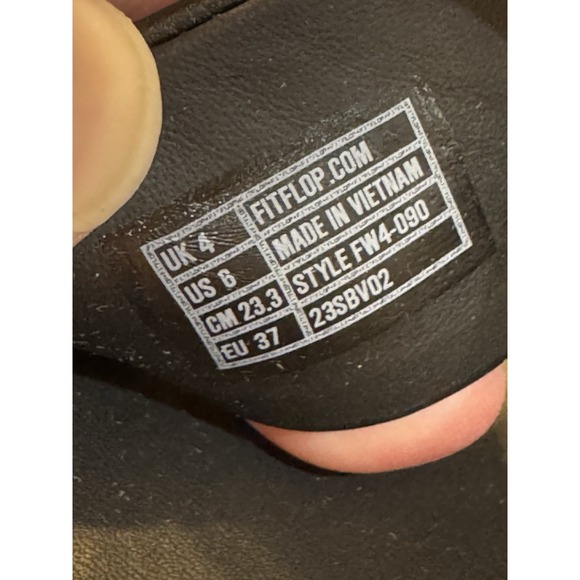 Fitflop F-MODE Leather Flatform Toe-Post Sandals‎ Black Size 6 - Picture 10 of 12